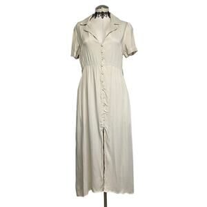 We Wore What Classy White Collared Shirt Dress With Pockets